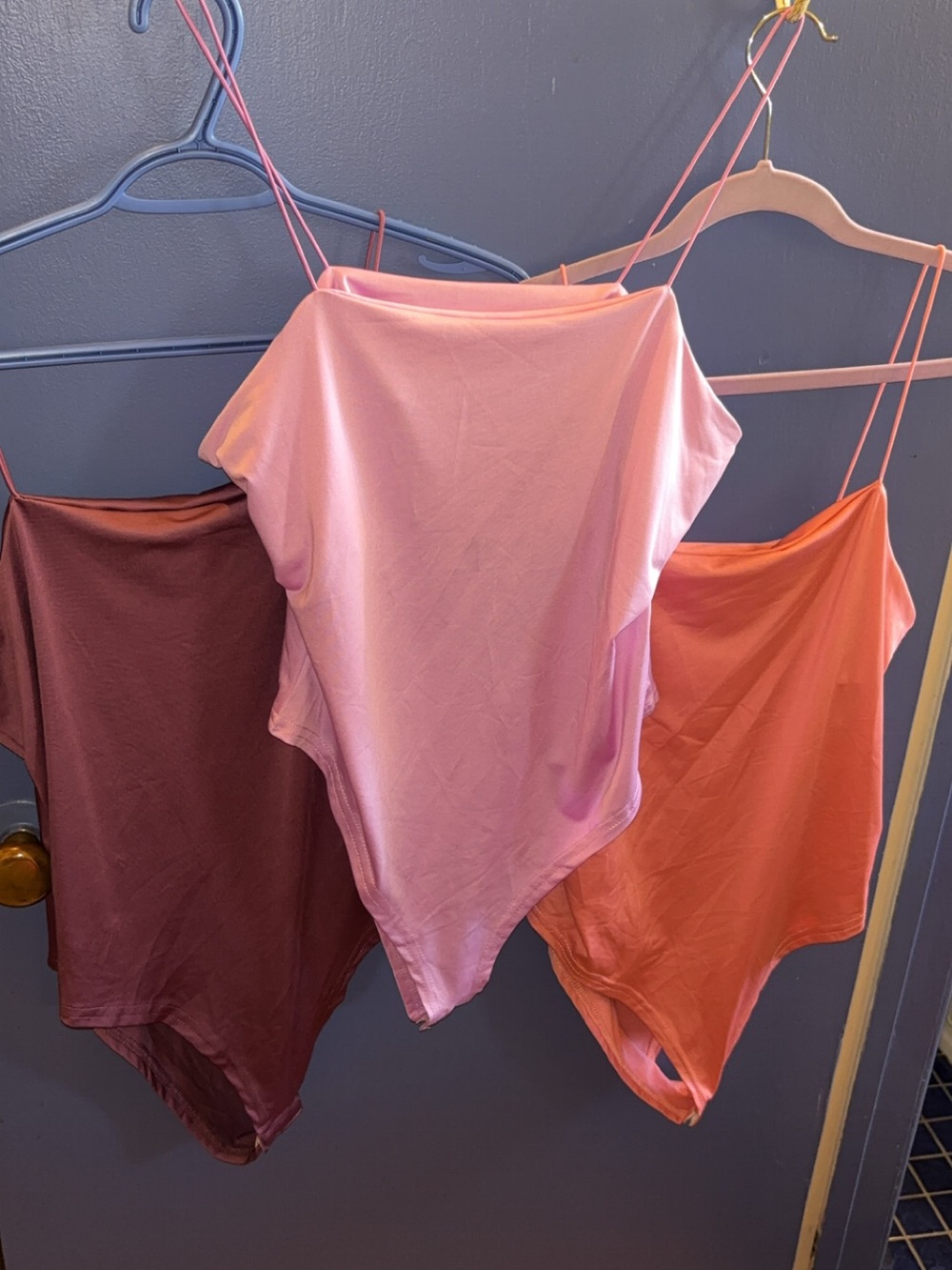 Women's Satin Bodysuit Tank - Pink, Rose, Mauve